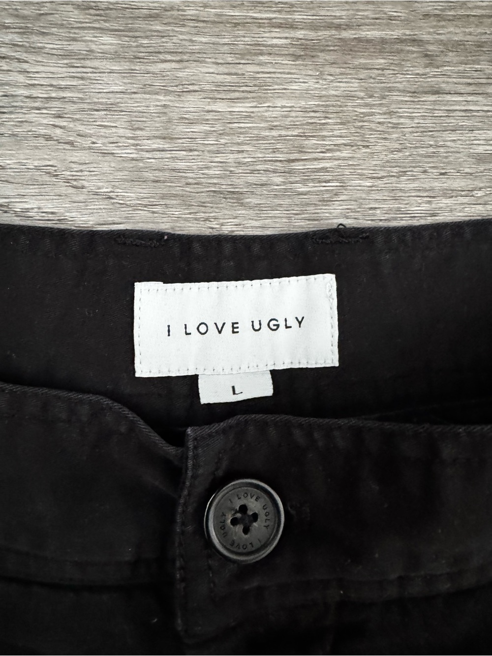 I Love Ugly Men's Black Chino Cropped Pants - Picture 2 of 8
